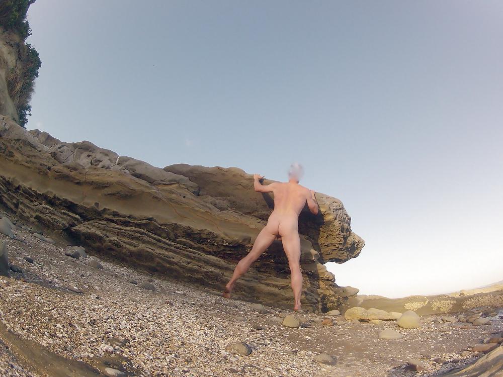 11P Naked with a hardon in public places...