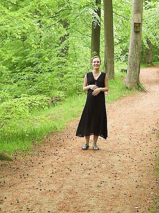 25P Cute pregger taking a walk in the forest