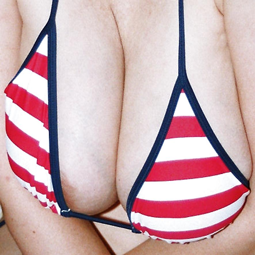 11P SAG - Curvy Wife's Hot Body And Tits In A Striped Bikini 07