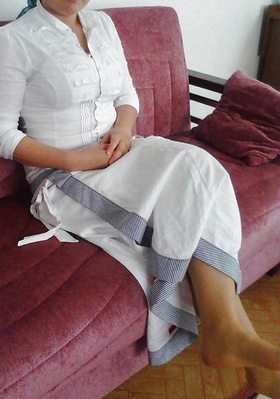 16P Kopftuch Frau Feet Turkish hijab turbanli ayak soles 2