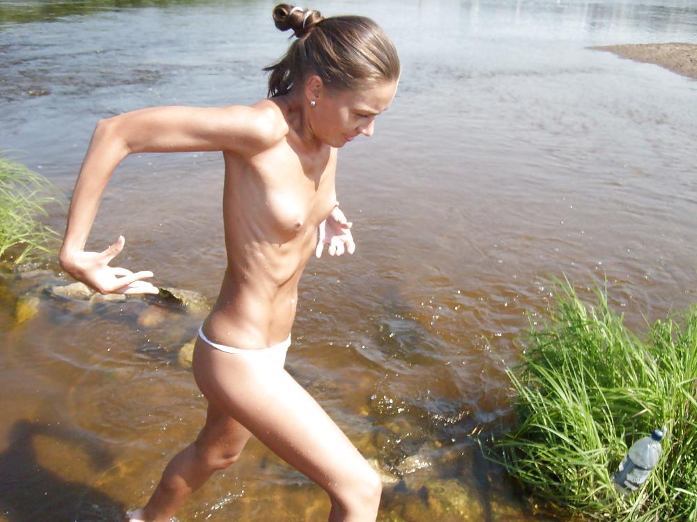 14P Skinny girl topless