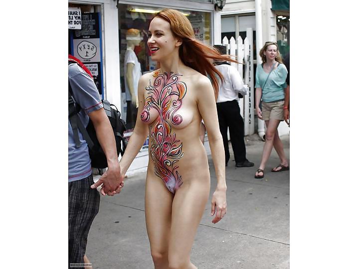 25P Nude Painted Ladies in Public Fetish Gallery 16