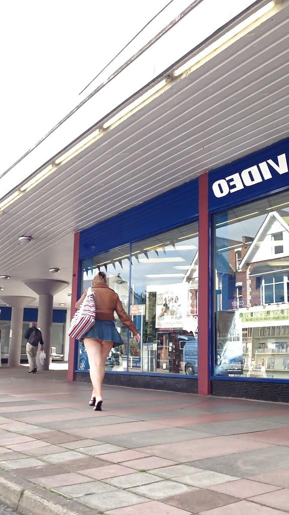 9P Chubby slut in pleated mini skirt