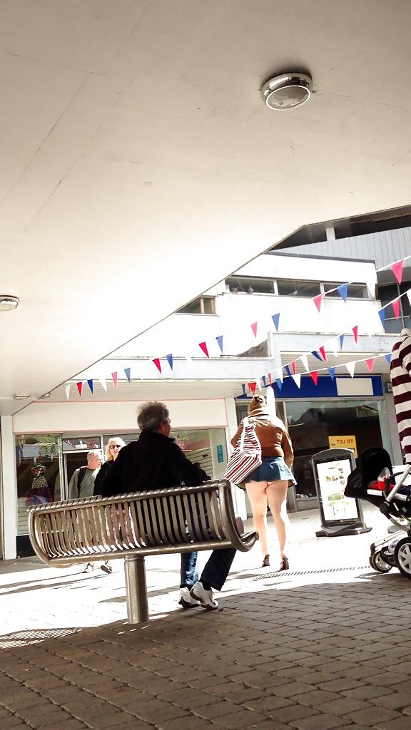 9P Chubby slut in pleated mini skirt