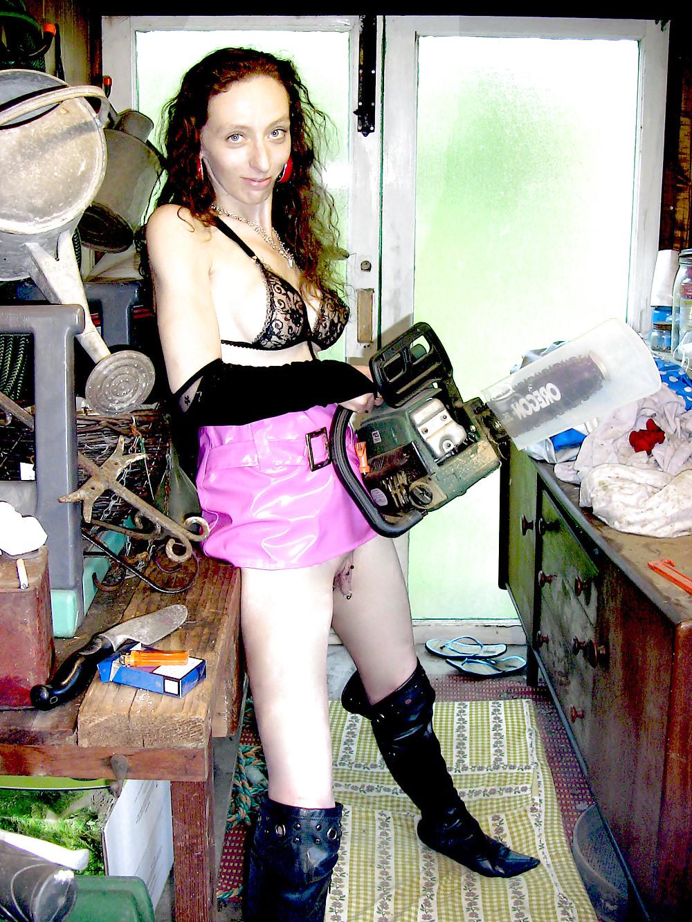 16P Tim56 Pussy play in the garden shed Part One