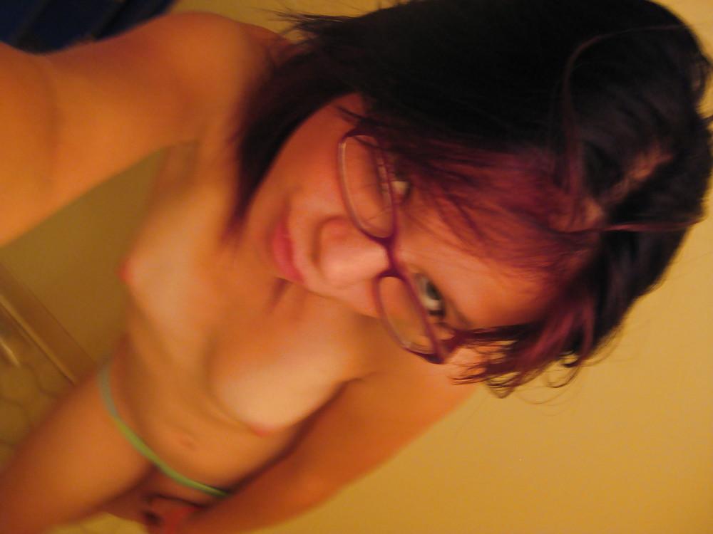 16P Cute brunette teen in glasses!