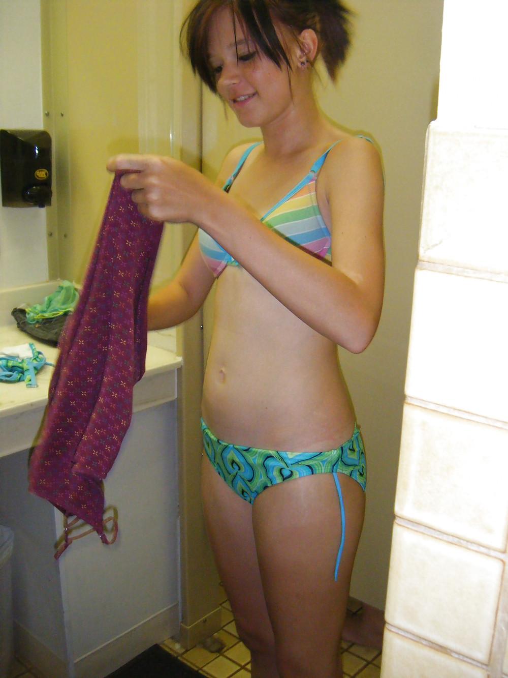 16P Cute brunette teen in glasses!