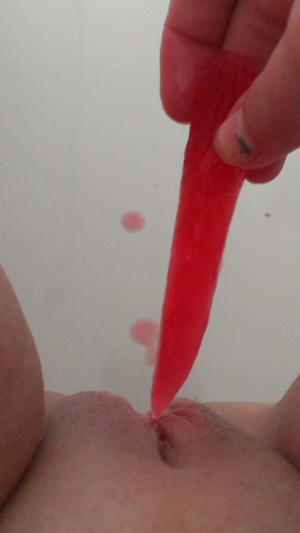 16P Ice pop play and pussy insertion