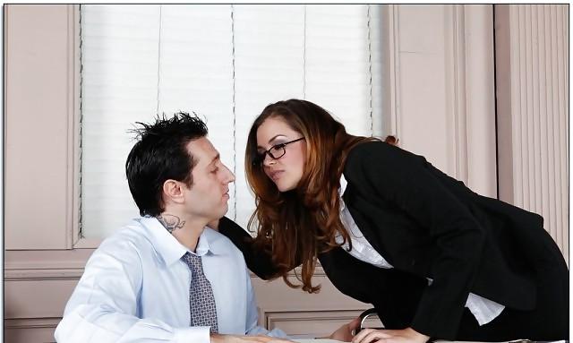 14P Glasses slut in office