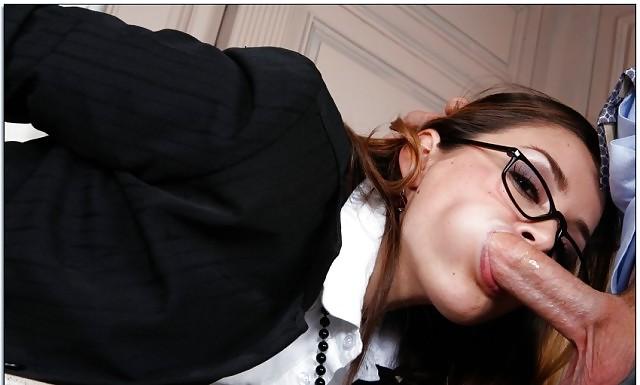 14P Glasses slut in office