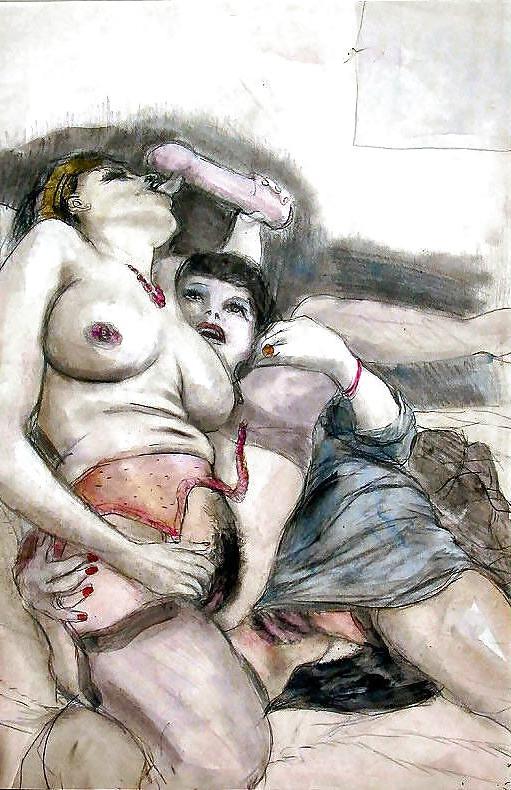 8P Painted EroPorn Art 128 - Artist N.N. (13) c. 1925