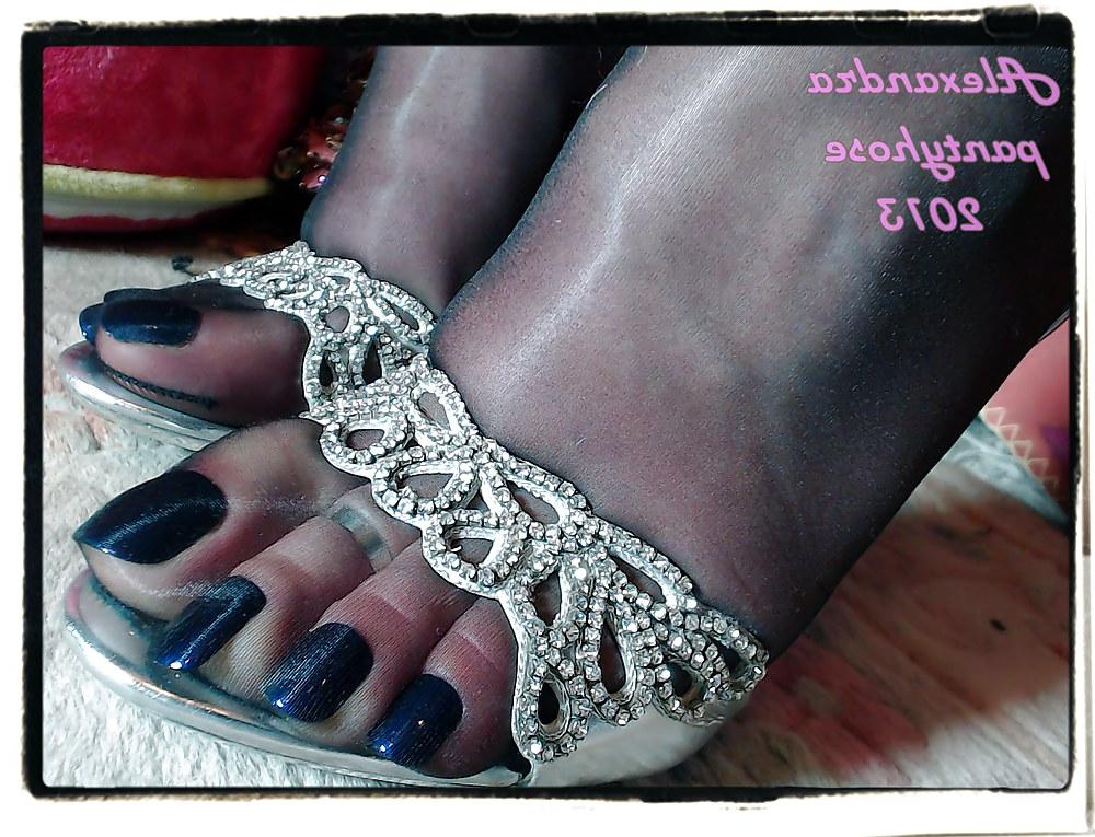 16P My legs and feet new sandals color silver  and pantyhose  06