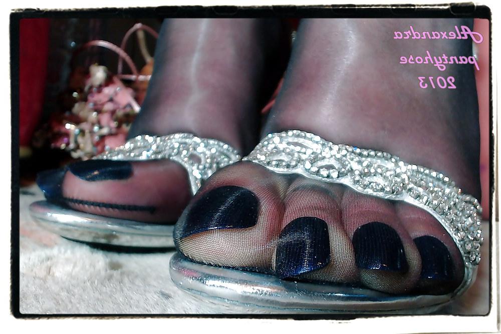 16P My legs and feet new sandals color silver  and pantyhose  06