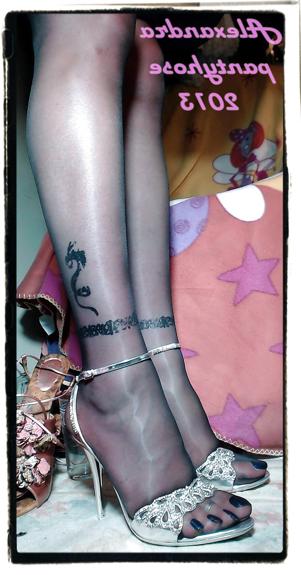 16P My legs and feet new sandals color silver  and pantyhose  06