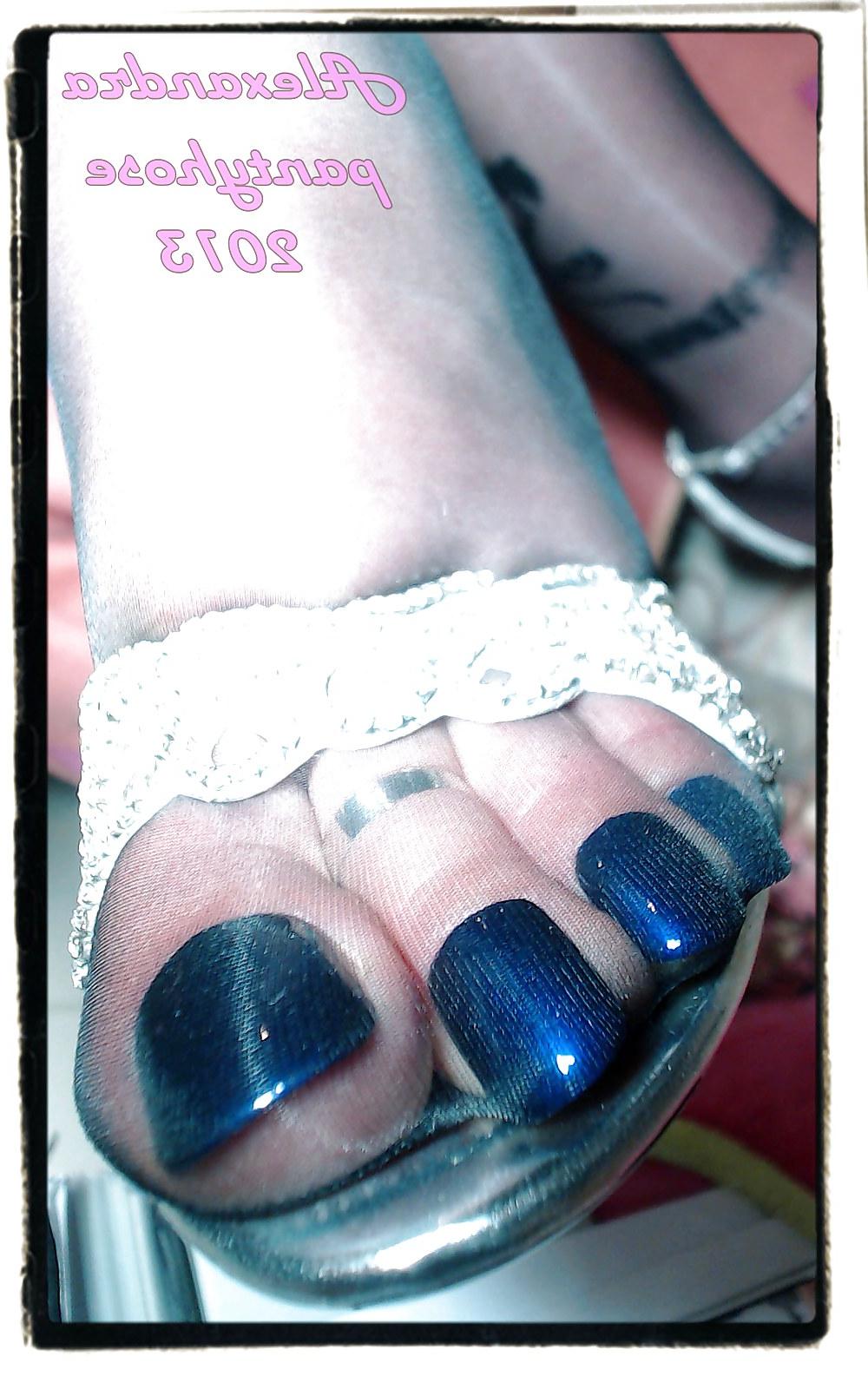16P My legs and feet new sandals color silver  and pantyhose  06