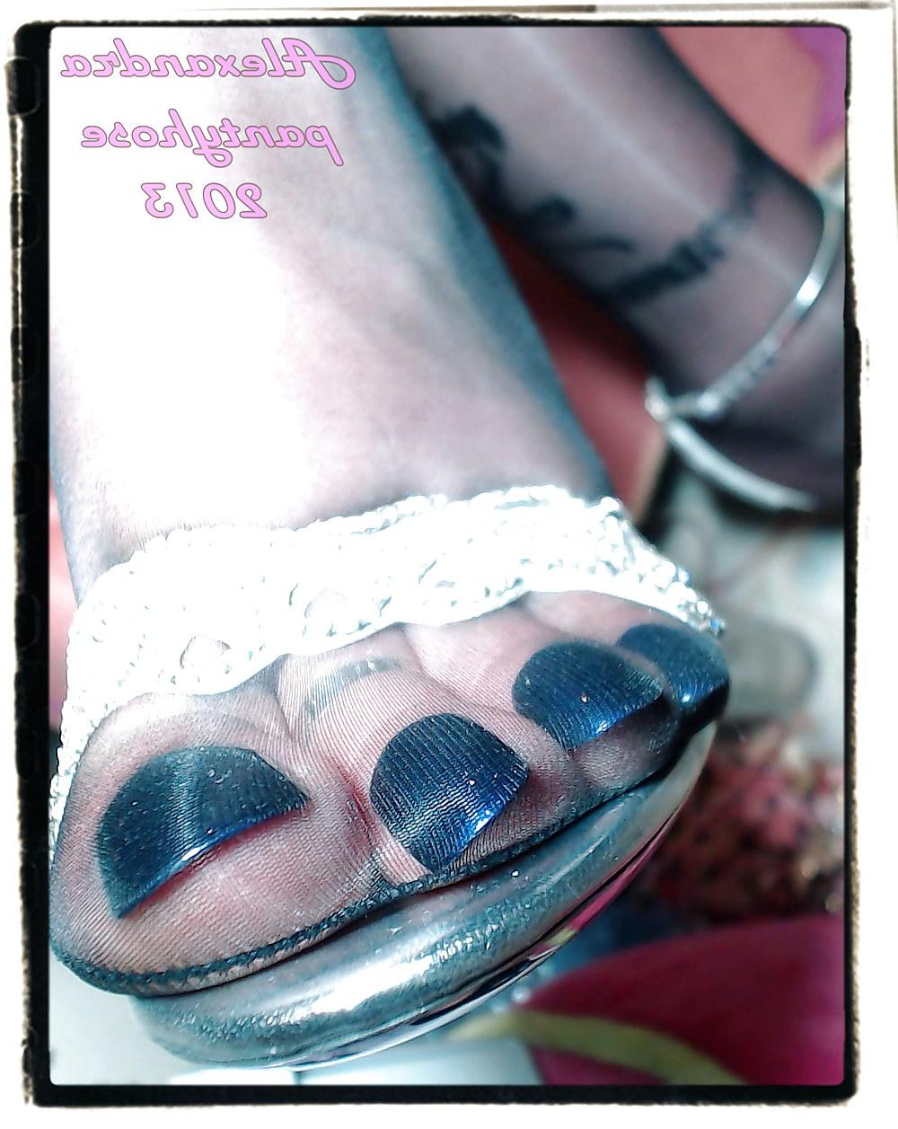 16P My legs and feet new sandals color silver  and pantyhose  06