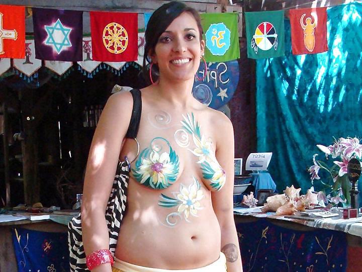 25P Nude Painted Ladies in Public Fetish Gallery 13