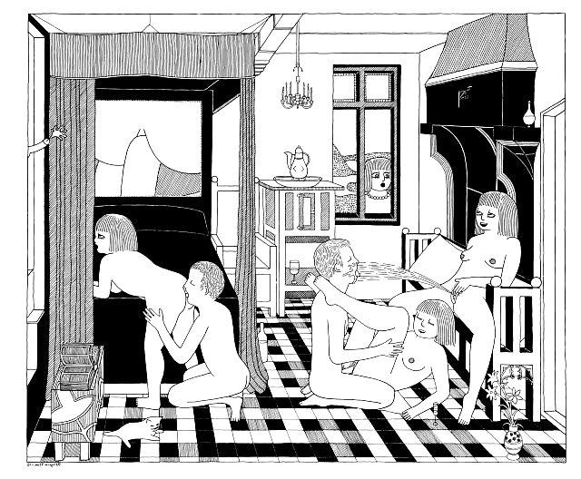 25P Thematic Drawn Porn Art 29 - Orgies