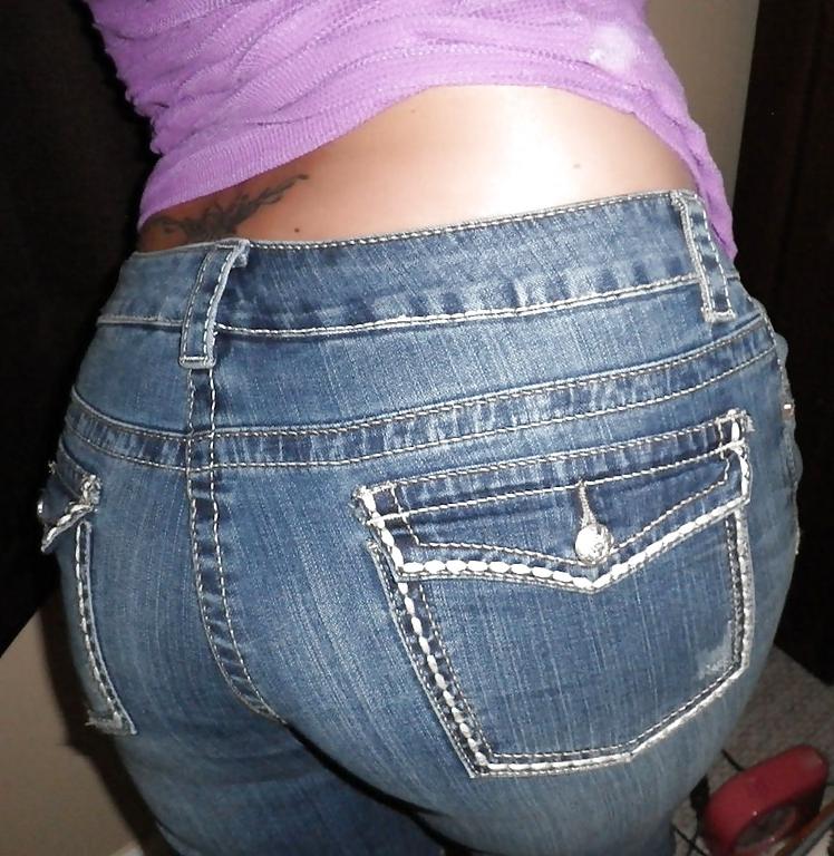 17P Female asses in Jeans - some coverd in cum
