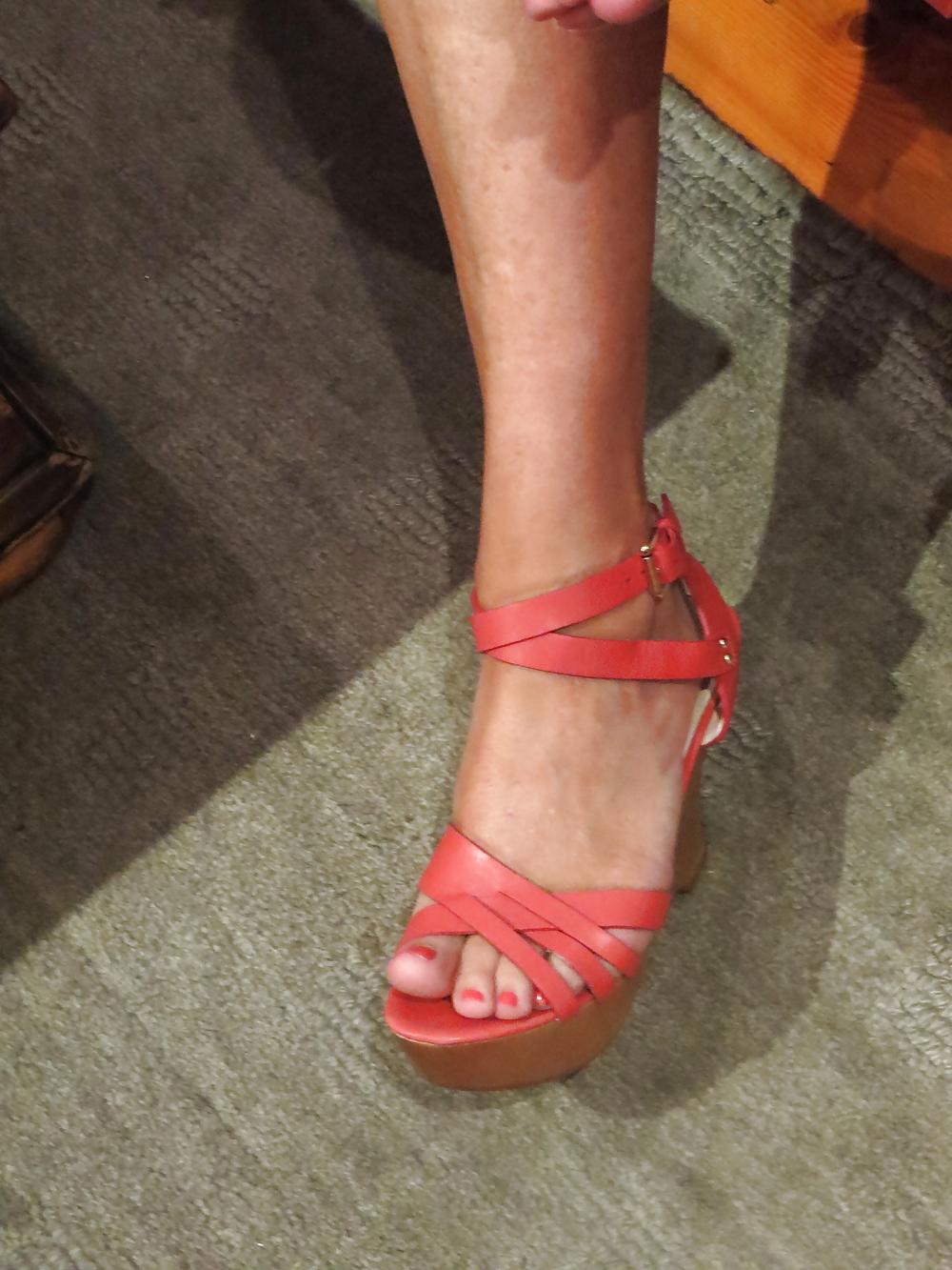 15P Michelle's sexy feet and shoes from a recent cum joy...