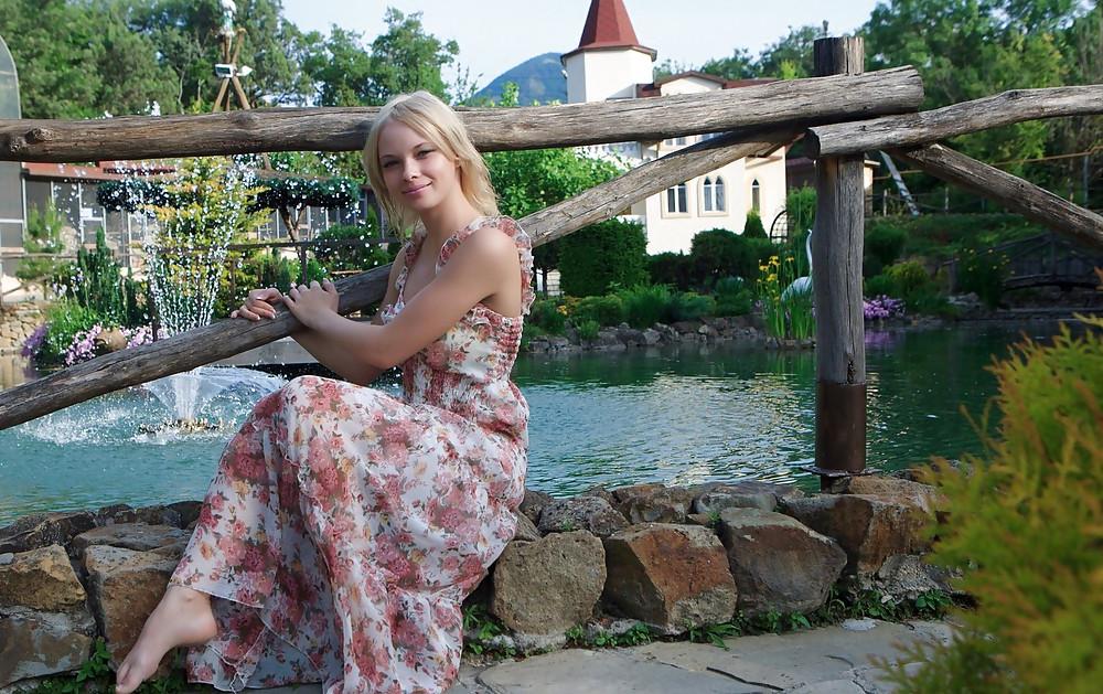20P Cute Blonde in her Summer Dress