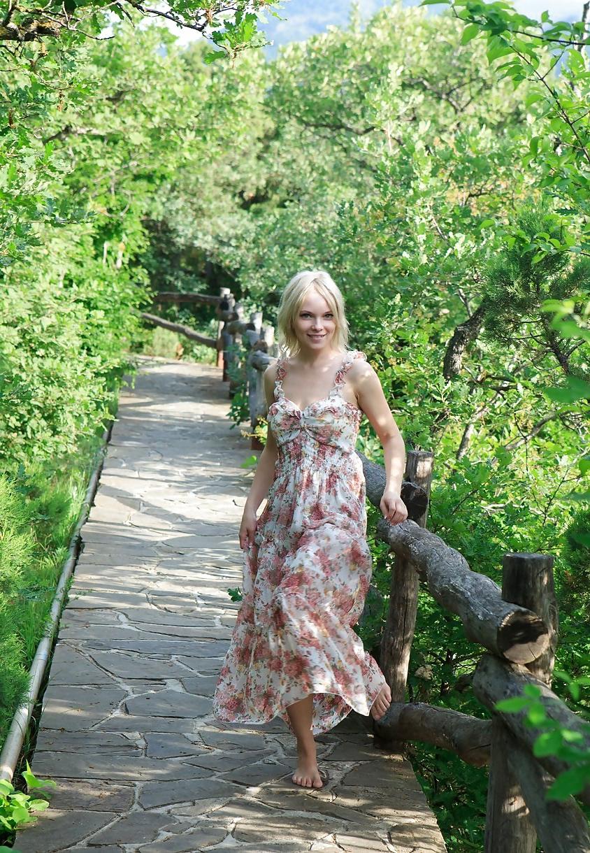 20P Cute Blonde in her Summer Dress