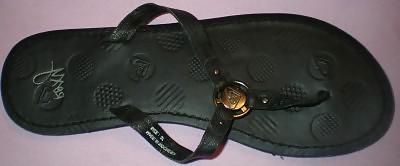 6P Play with Roxy's wife's leather flip flop