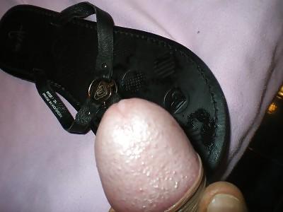 6P Play with Roxy's wife's leather flip flop