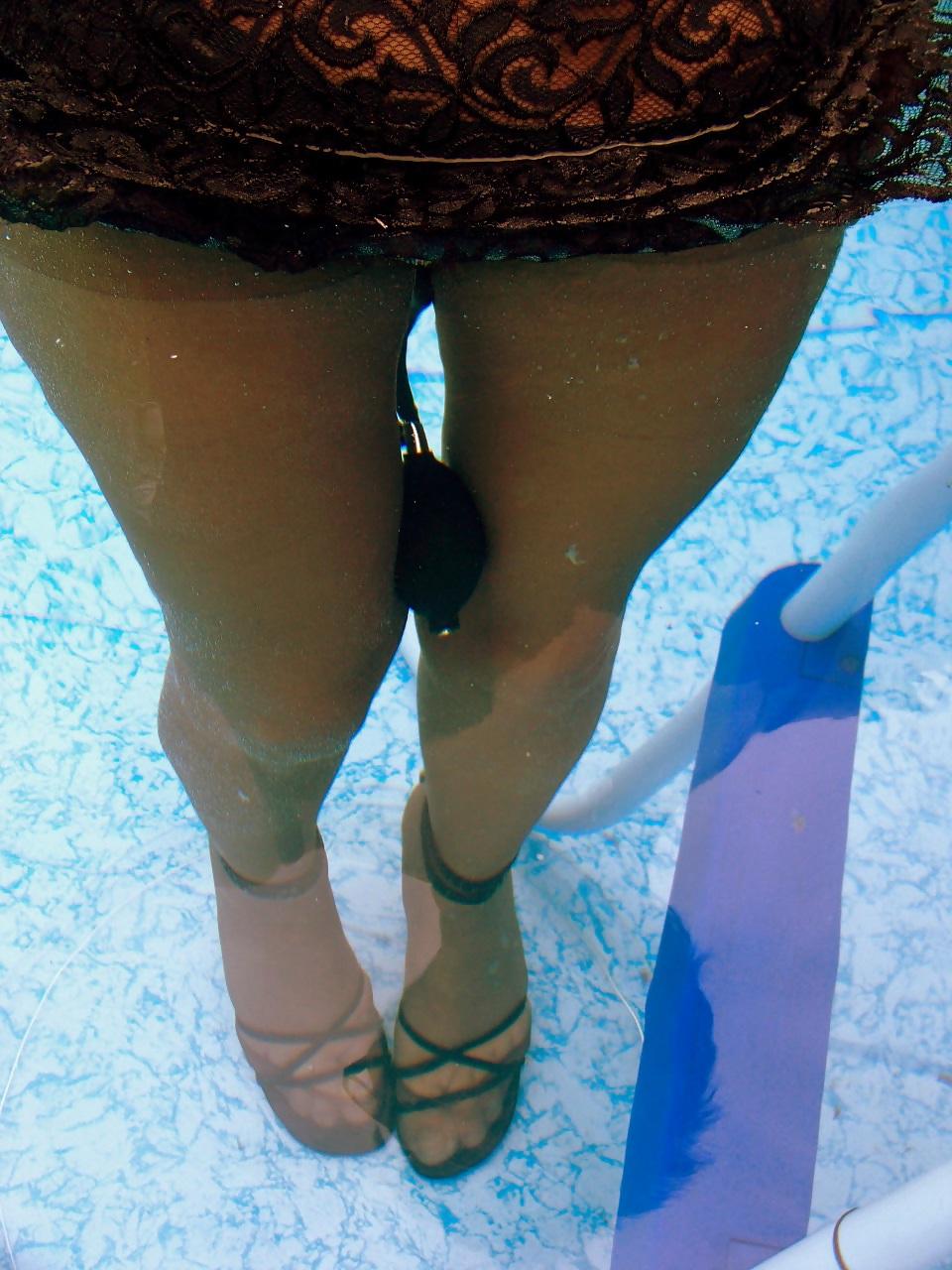 16P My wife with dildopanty underwater