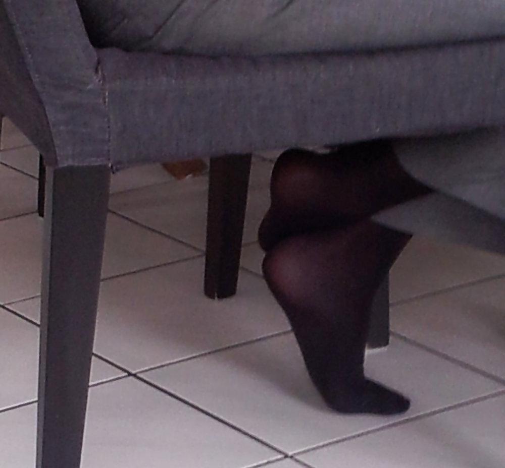 5P Mother in law nylon feet, Schwiegermutters Fuesse, voyeur