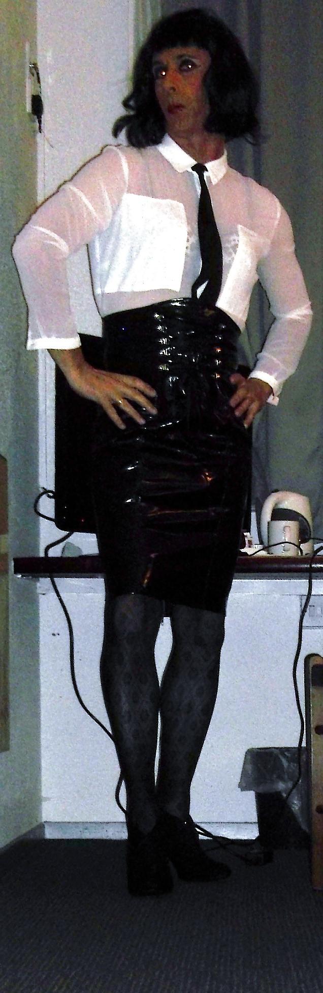 13P PVC SKIRT AND STOCKINGS