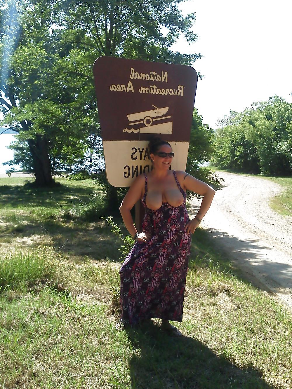 24P Flashing my tits in public