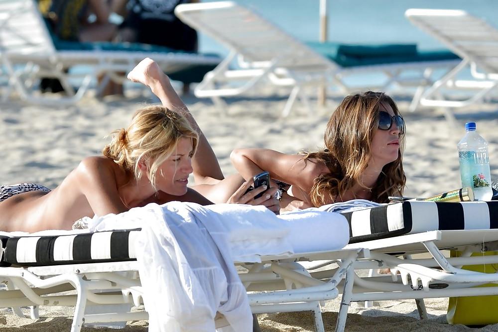 25P Claudia Galanti Topless Bikini Candids On Beach In Miami