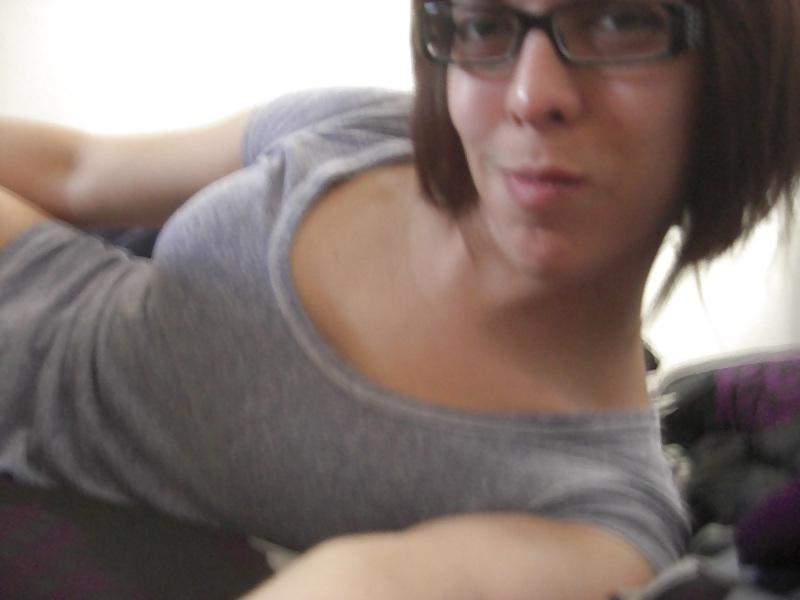 5P Cute shemale laying down flashing dick