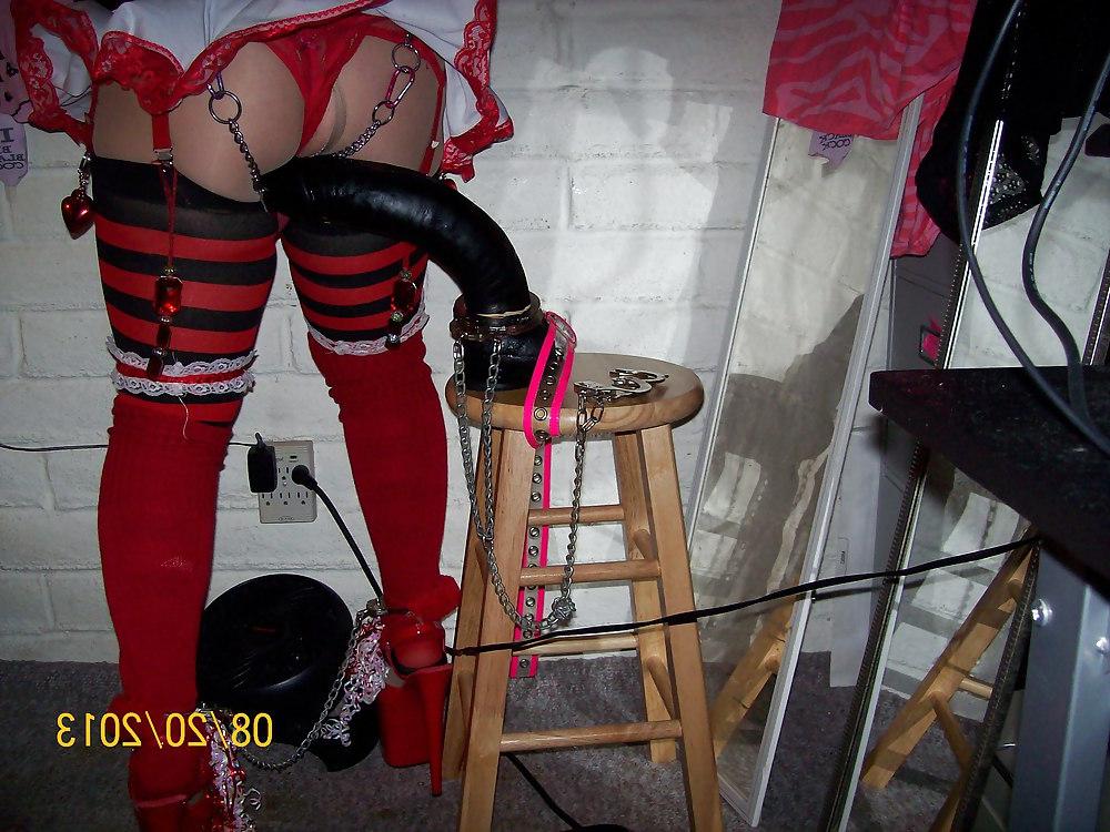 25P Tgirl BBC slut training for BBC in red slutty outfit