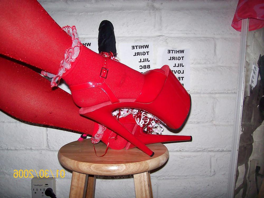 25P Tgirl BBC slut training for BBC in red slutty outfit