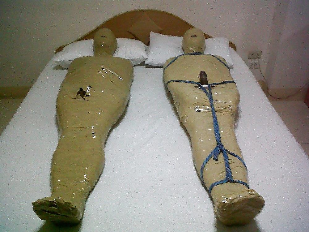 15P Bondage Slaves - Mummification. Who wants to wrap me?