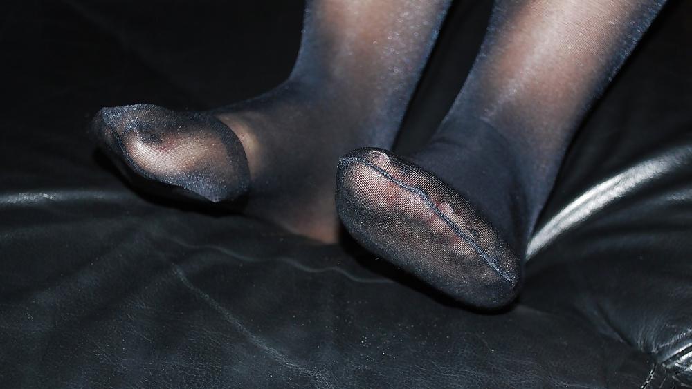 13P Granny feet black nylon