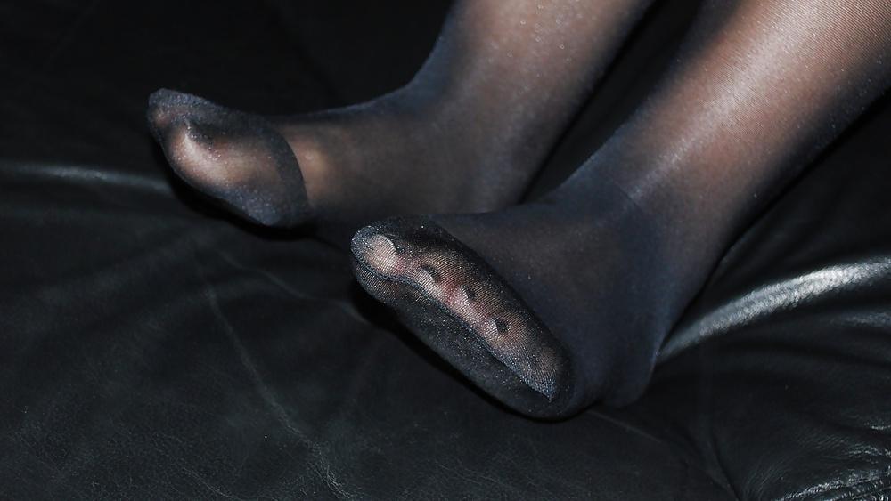13P Granny feet black nylon