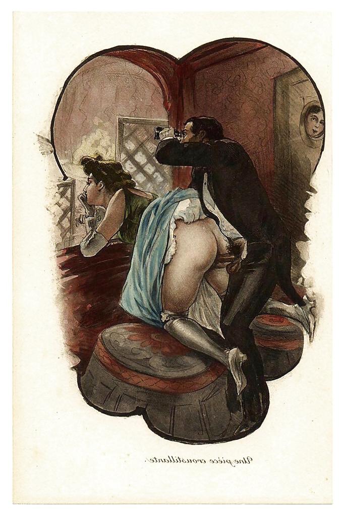10P Them. Drawn Porn Art 29 - French Postcards 9