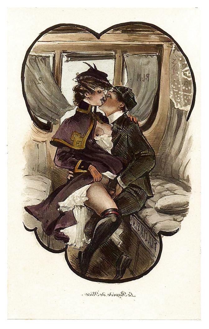 10P Them. Drawn Porn Art 29 - French Postcards 9