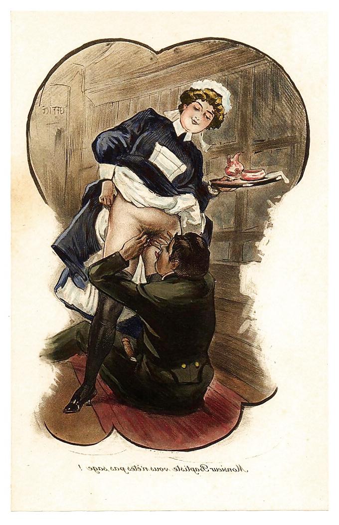 10P Them. Drawn Porn Art 29 - French Postcards 9