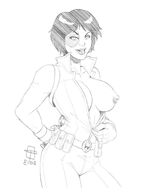 22P Big Tit Boob Art 9: Domino of the X- and X-Men