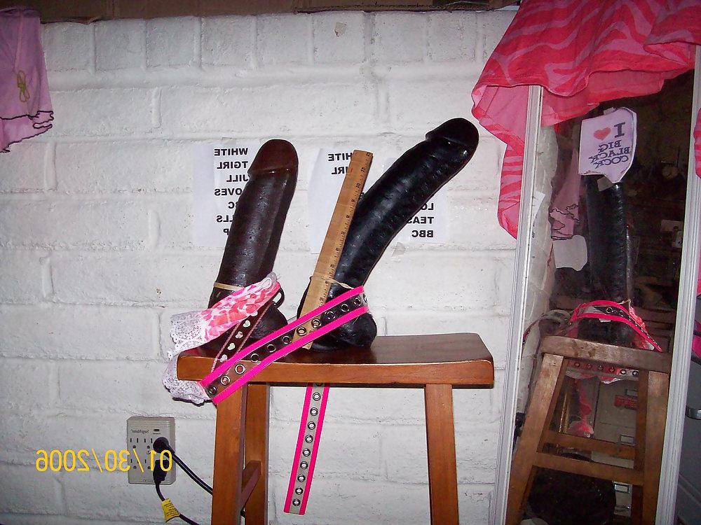 4P Tgirl BBC slut training with BIG BLACK 15-inch DILDO. 