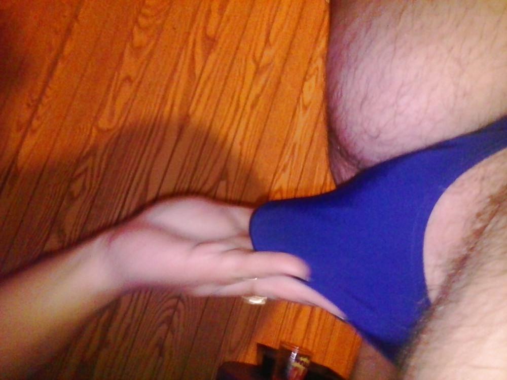 9P Blue panty play with wife