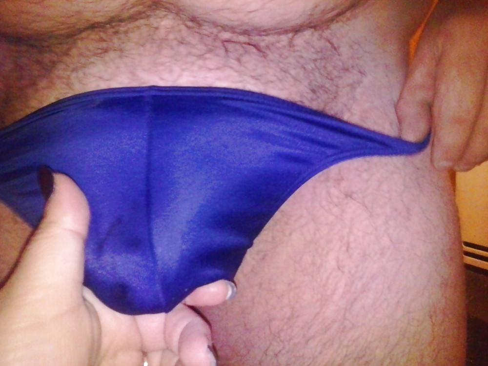 9P Blue panty play with wife