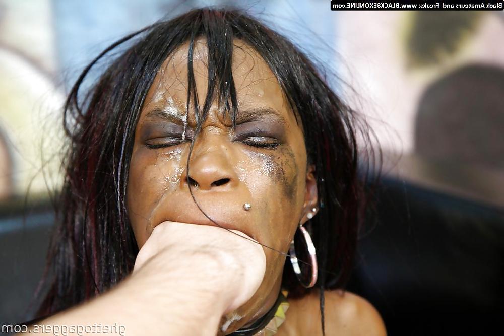 7P Cum on black bitch
