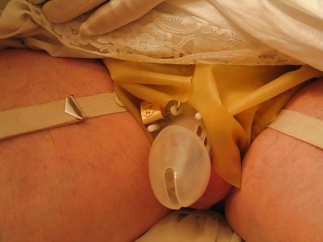 20P Shy sissy bride ,breathcontrol under the panties rubber hood