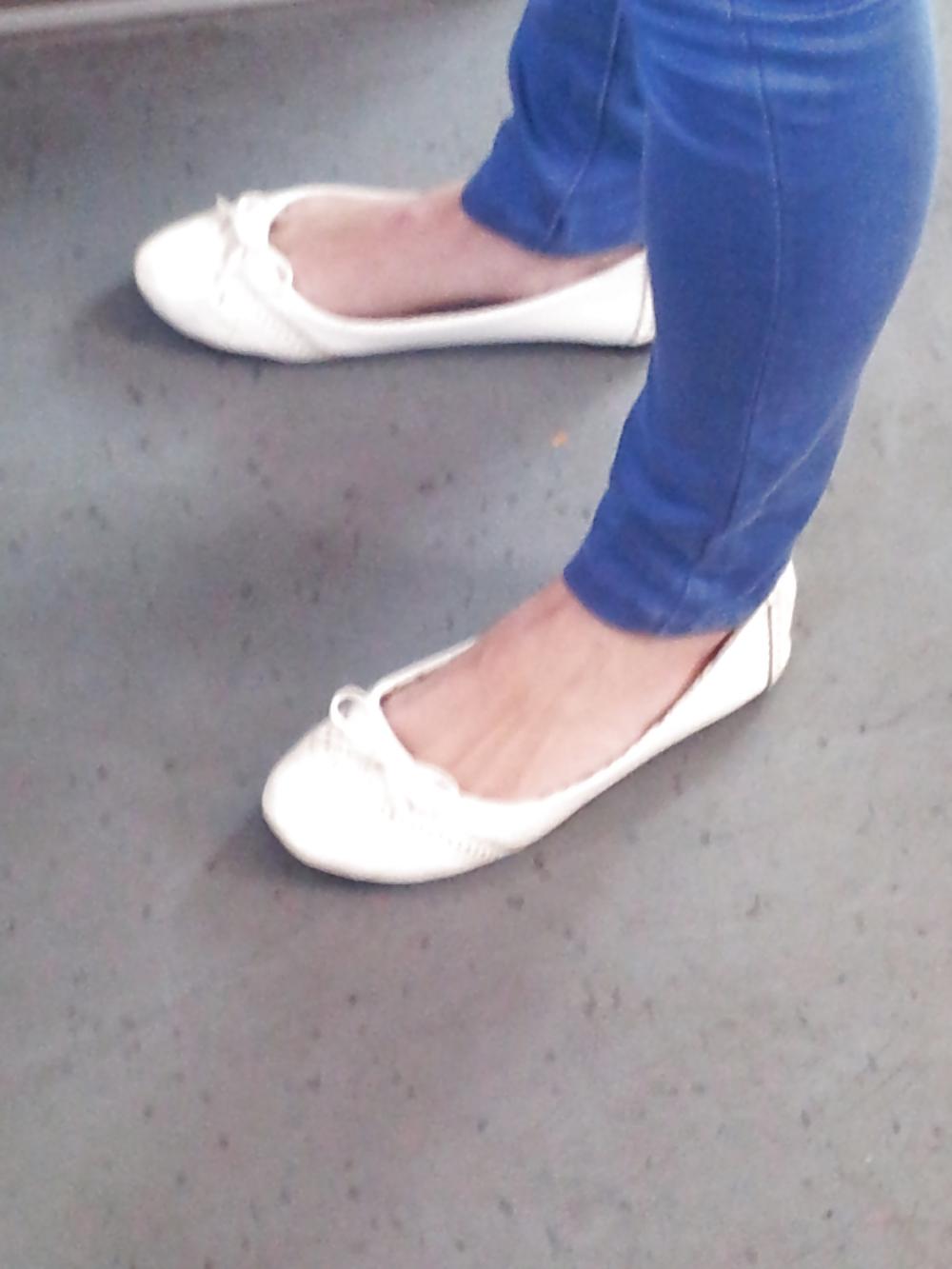 16P Candid shoes ballet flats ballerinas legs feet