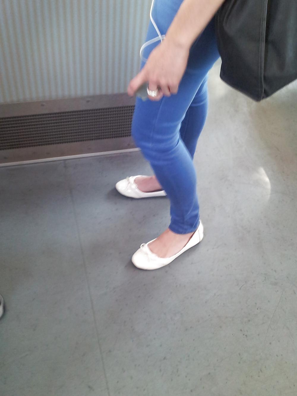 16P Candid shoes ballet flats ballerinas legs feet